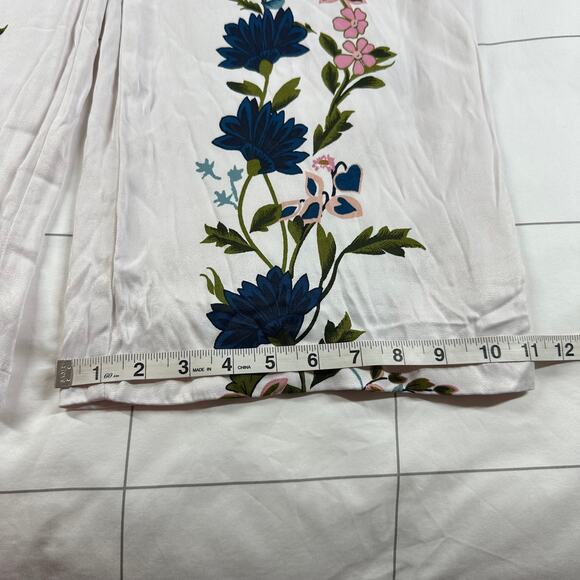Anthropologie Pants Womens Medium White Floral Printed Pull On Bohemian Wide Leg - Picture 12 of 12